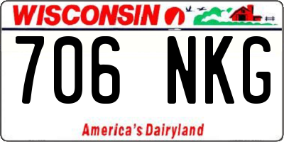 WI license plate 706NKG