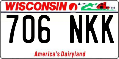 WI license plate 706NKK