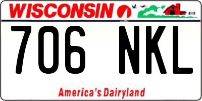WI license plate 706NKL