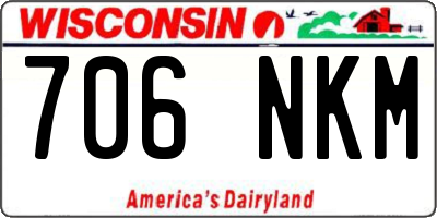 WI license plate 706NKM
