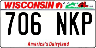 WI license plate 706NKP