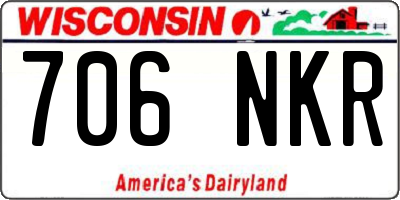 WI license plate 706NKR