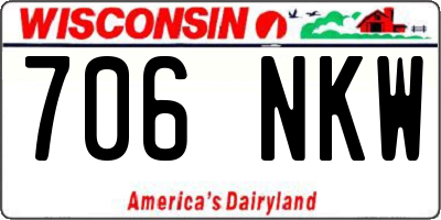 WI license plate 706NKW