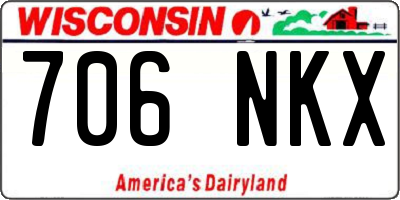 WI license plate 706NKX