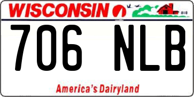 WI license plate 706NLB