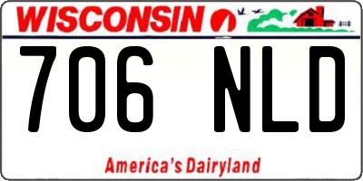 WI license plate 706NLD