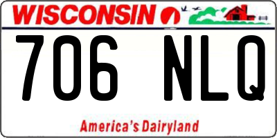 WI license plate 706NLQ