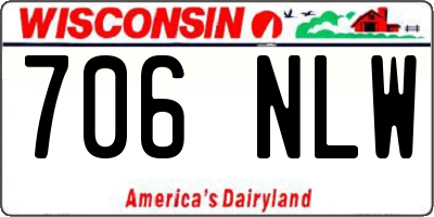 WI license plate 706NLW