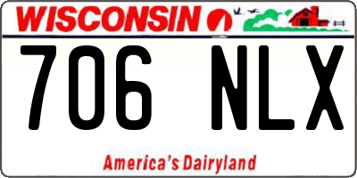 WI license plate 706NLX