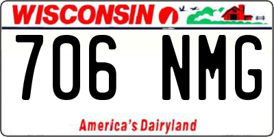 WI license plate 706NMG