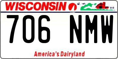 WI license plate 706NMW