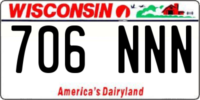 WI license plate 706NNN