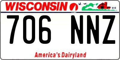 WI license plate 706NNZ