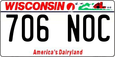 WI license plate 706NOC