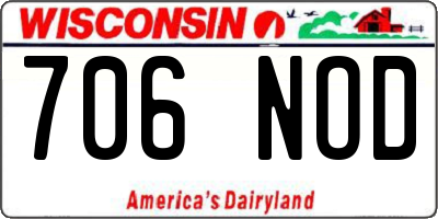WI license plate 706NOD