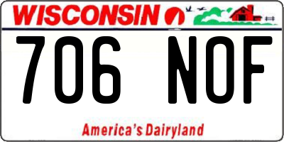 WI license plate 706NOF