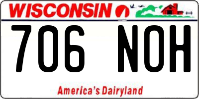 WI license plate 706NOH