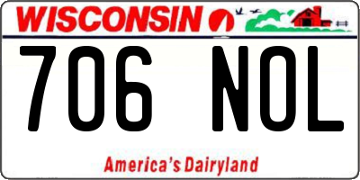 WI license plate 706NOL