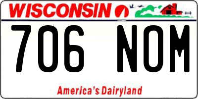 WI license plate 706NOM