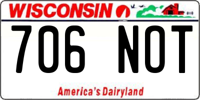 WI license plate 706NOT