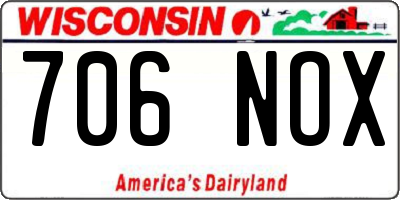 WI license plate 706NOX