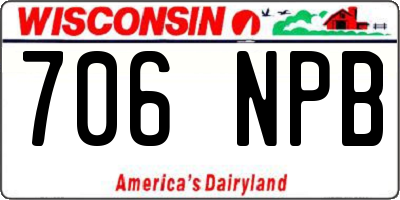WI license plate 706NPB