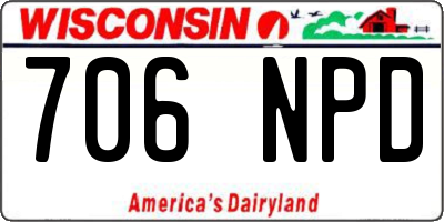 WI license plate 706NPD