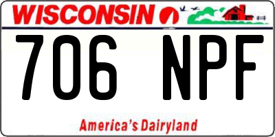 WI license plate 706NPF