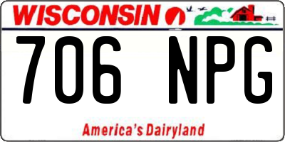 WI license plate 706NPG