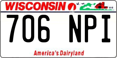 WI license plate 706NPI
