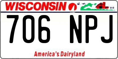 WI license plate 706NPJ