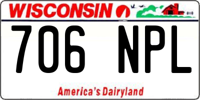 WI license plate 706NPL