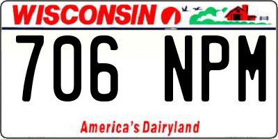 WI license plate 706NPM