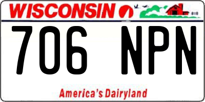 WI license plate 706NPN