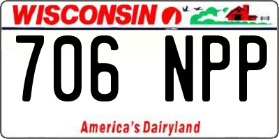 WI license plate 706NPP
