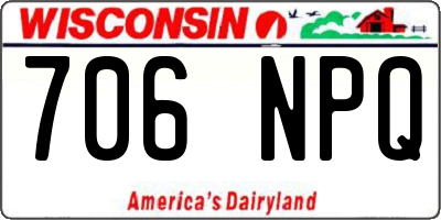 WI license plate 706NPQ