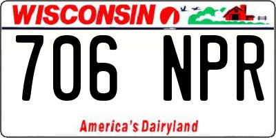 WI license plate 706NPR
