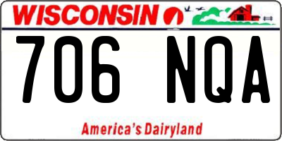 WI license plate 706NQA