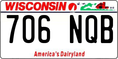 WI license plate 706NQB
