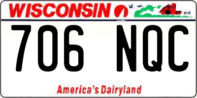 WI license plate 706NQC