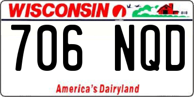 WI license plate 706NQD