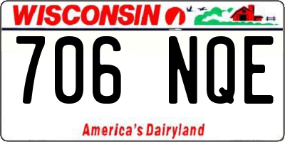 WI license plate 706NQE