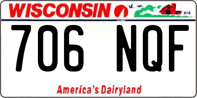 WI license plate 706NQF