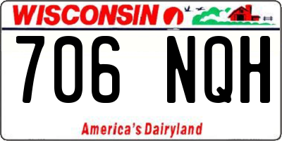 WI license plate 706NQH