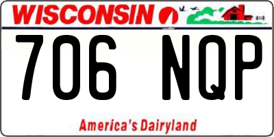 WI license plate 706NQP