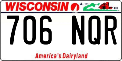WI license plate 706NQR