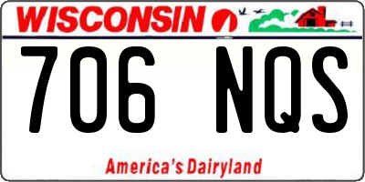 WI license plate 706NQS