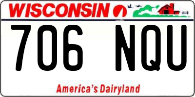 WI license plate 706NQU