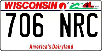 WI license plate 706NRC