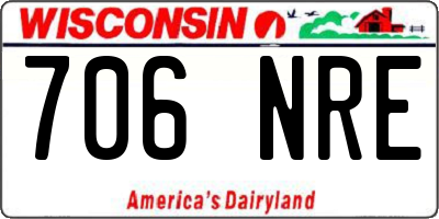WI license plate 706NRE